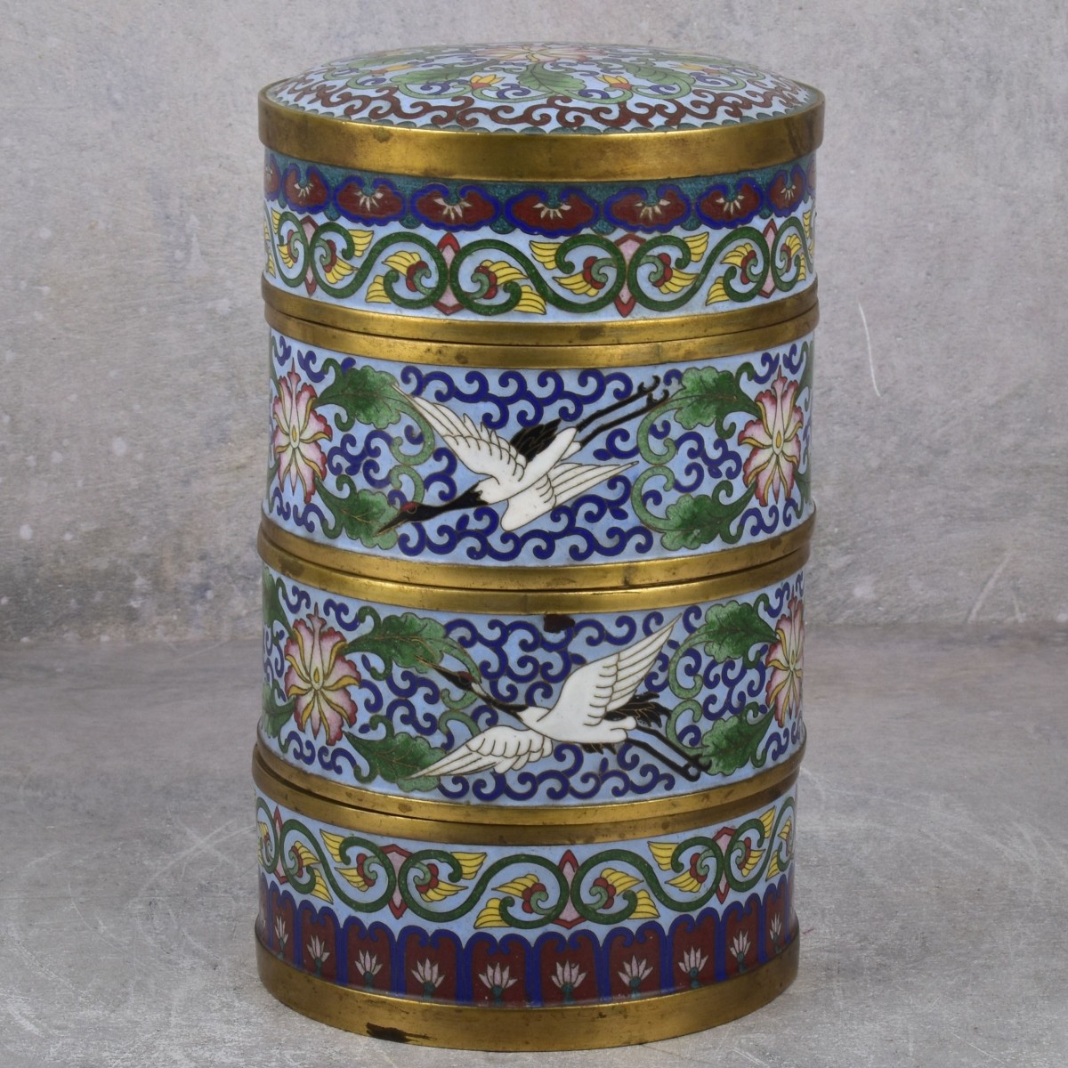 Antique Chinese Canton Stackable Boxes