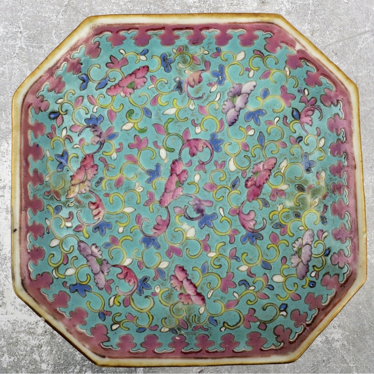 Antique Chinese Famille Verte Porcelain Dish