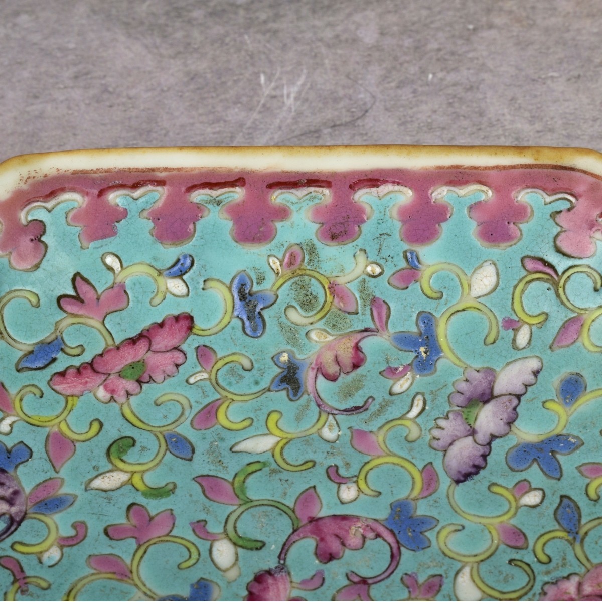 Antique Chinese Famille Verte Porcelain Dish