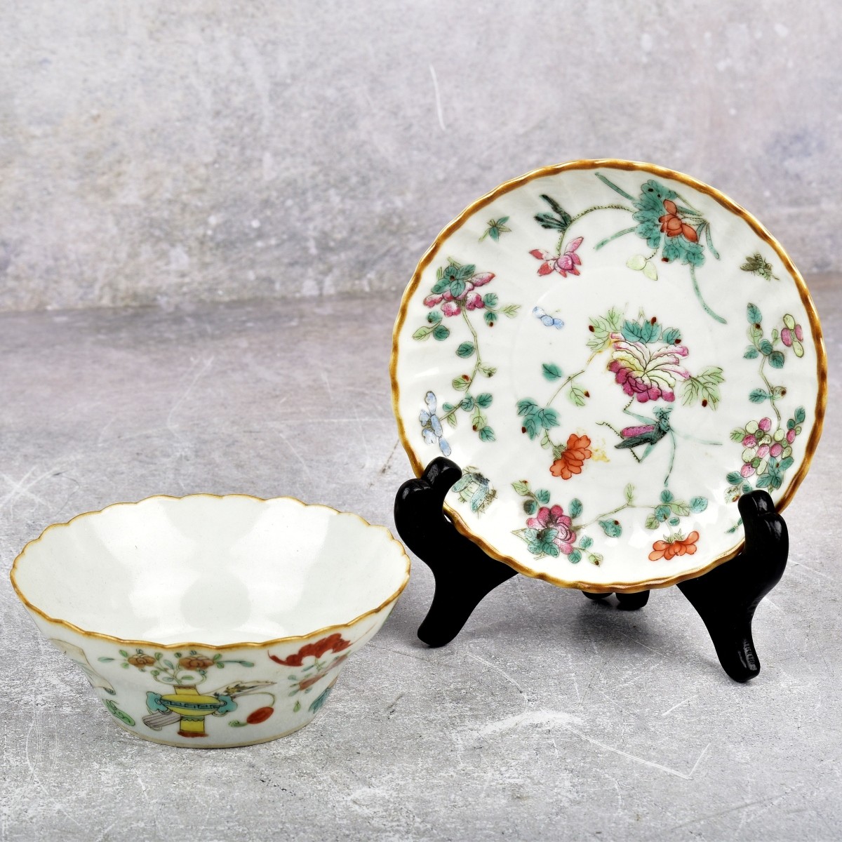 Antique Chinese Famille Rose Pieces