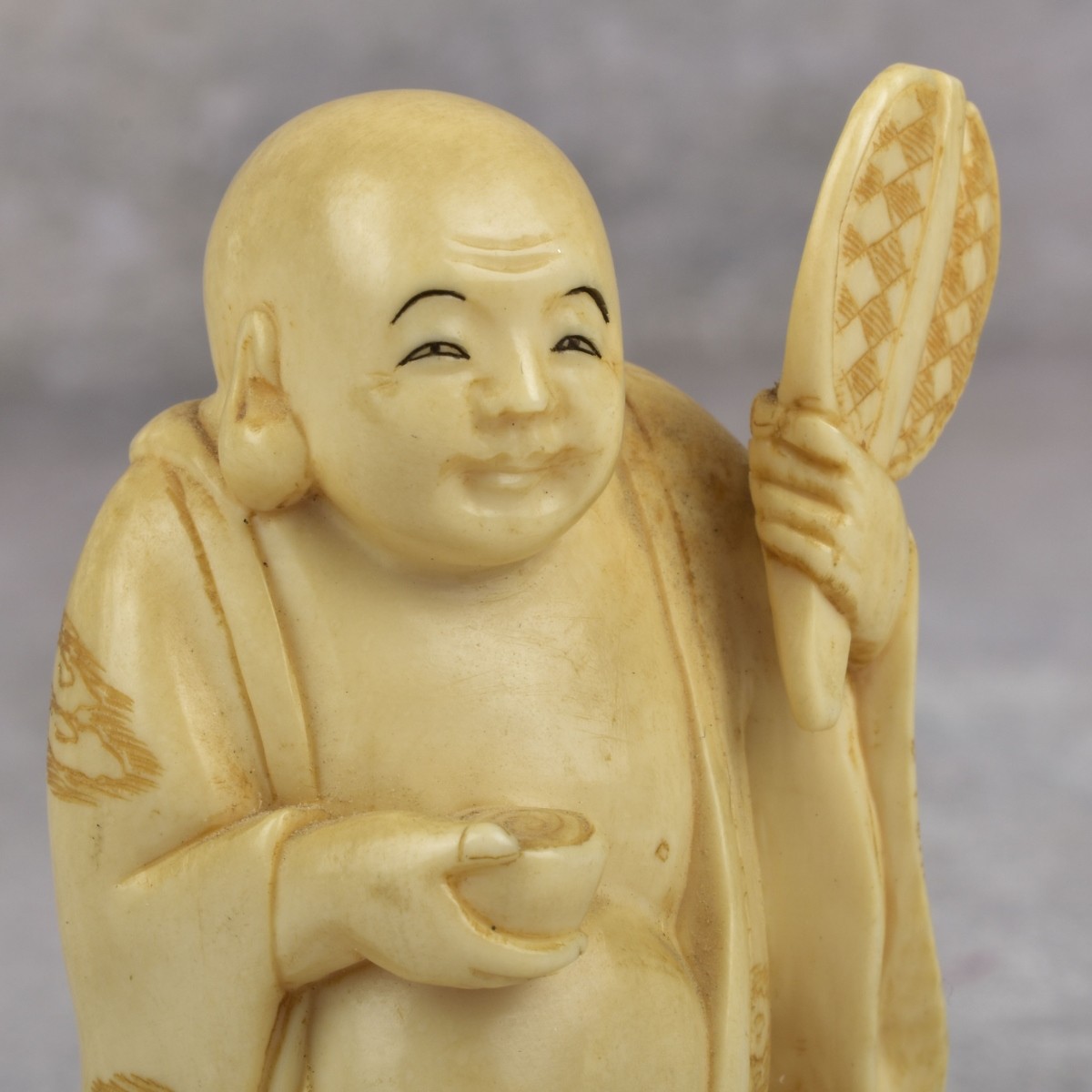 Antique Chinese Polychromed Carvings of Wise Men