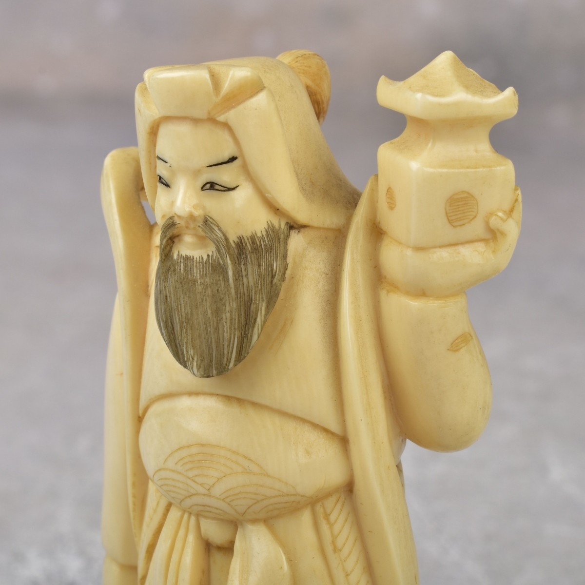 Antique Chinese Polychromed Carvings of Wise Men