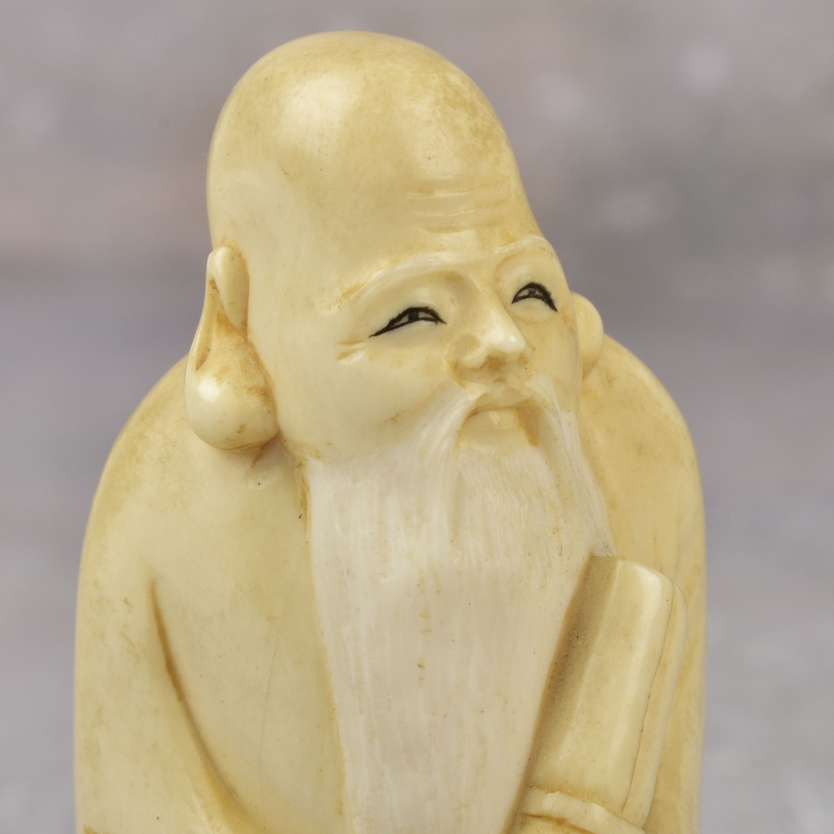 Antique Chinese Polychromed Carvings of Wise Men