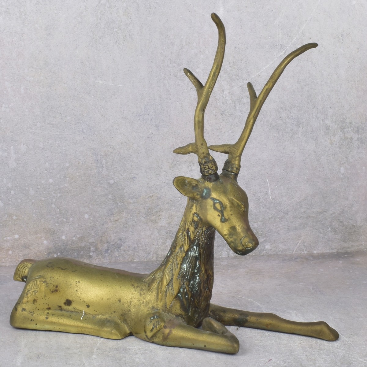 Pair of Vintage Cast Brass Deer Figures