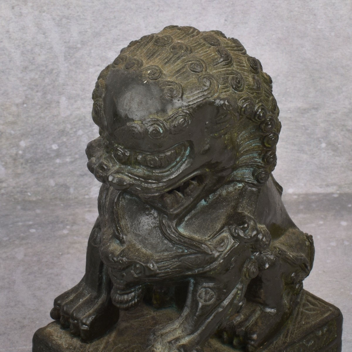 Pair of Vintage Chinese Bronze Foo Dogs