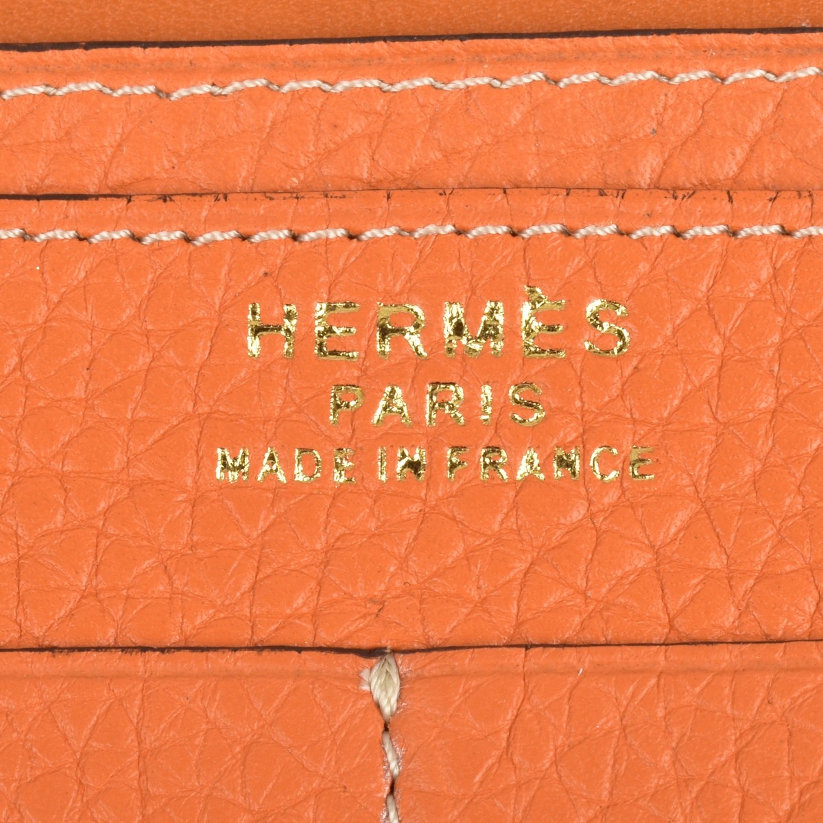 Replica Hermes Orange Leather Dogon Wallet