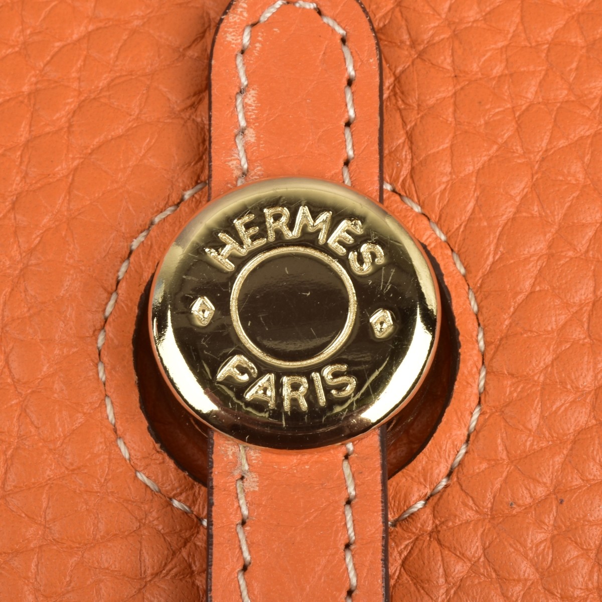 Replica Hermes Orange Leather Dogon Wallet