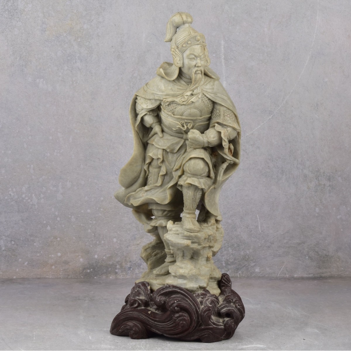 Vintage Carved Soapstone Warrior Figure