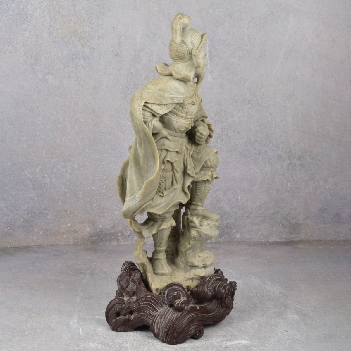 Vintage Carved Soapstone Warrior Figure