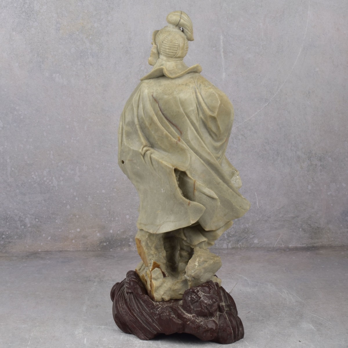 Vintage Carved Soapstone Warrior Figure