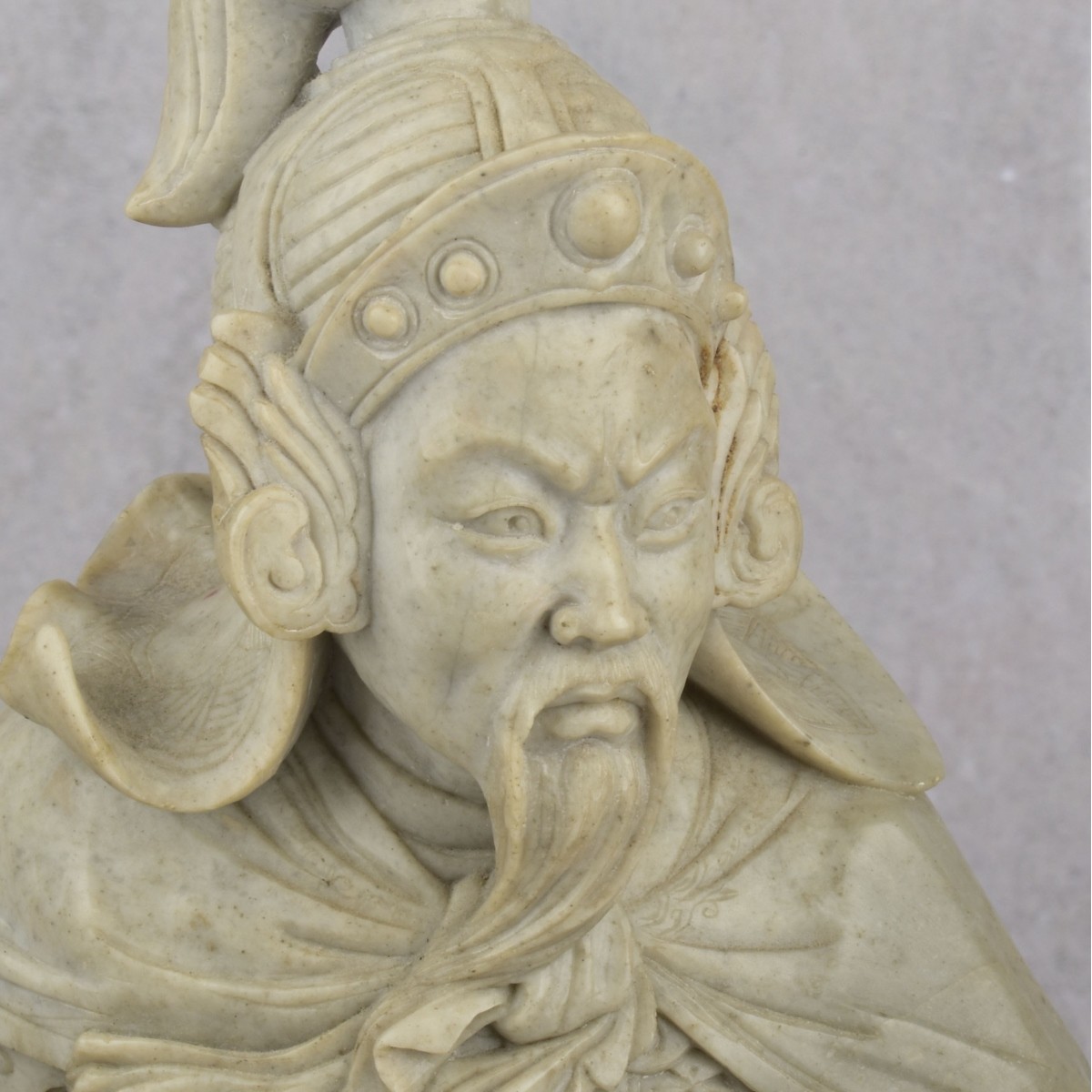 Vintage Carved Soapstone Warrior Figure