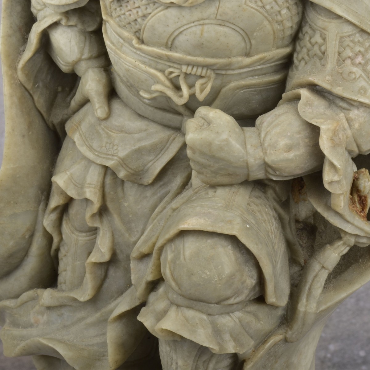 Vintage Carved Soapstone Warrior Figure