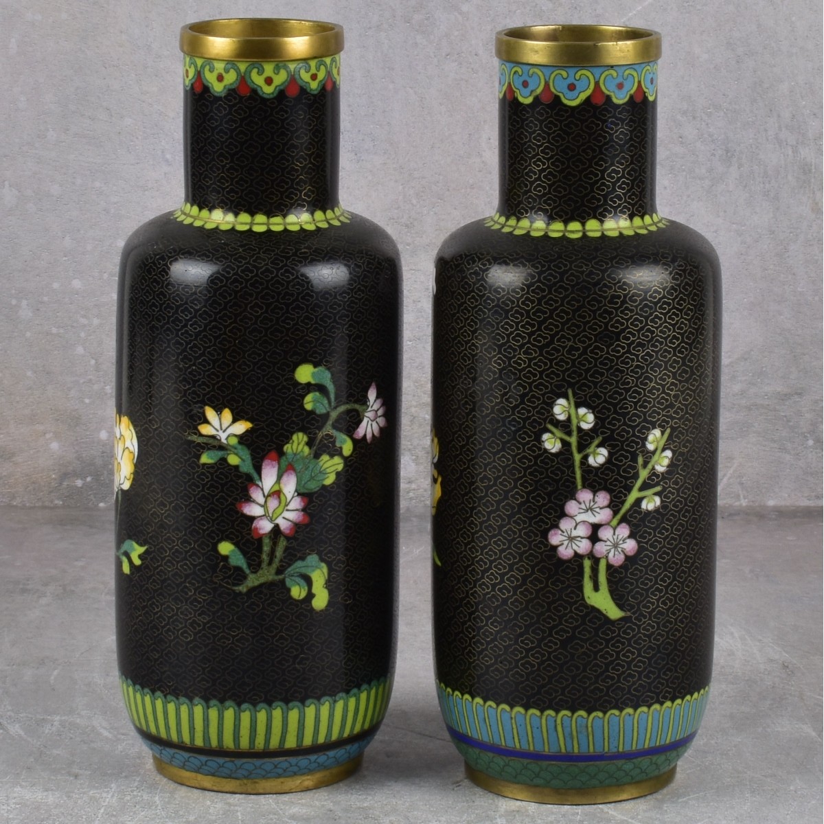 Pair of Chinese Cloisonne Vases