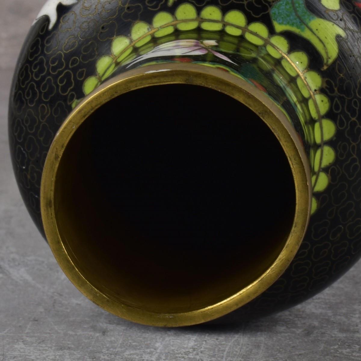 Pair of Chinese Cloisonne Vases