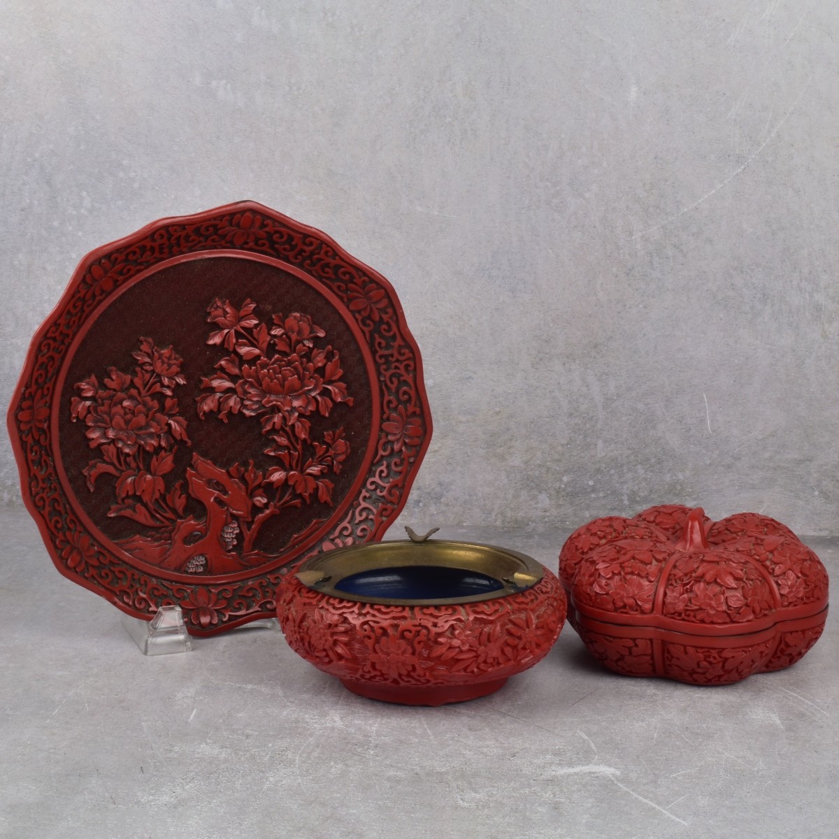 Chinese Resin Cinnabar Pieces