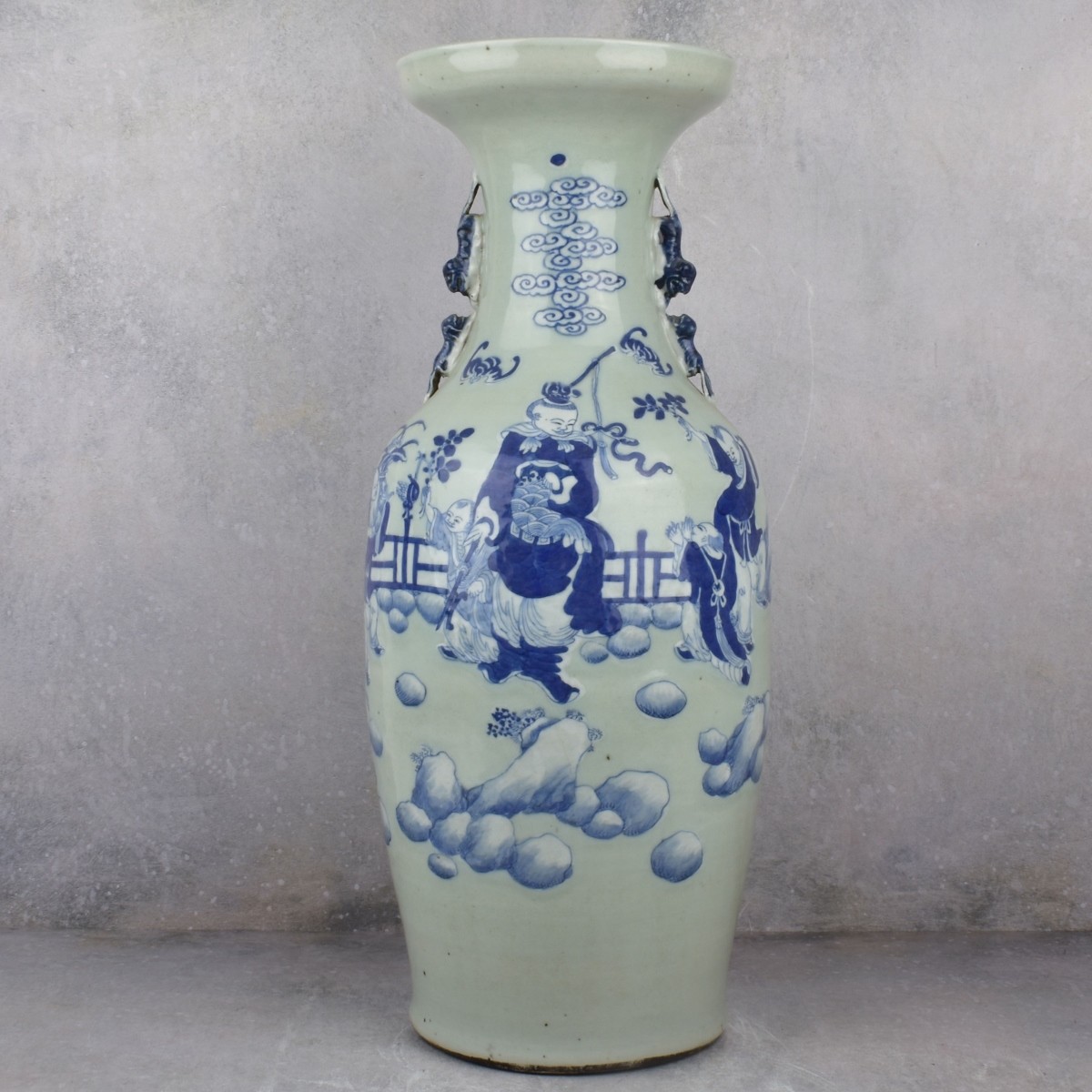 Large Vintage Chinese Blue and White Vase