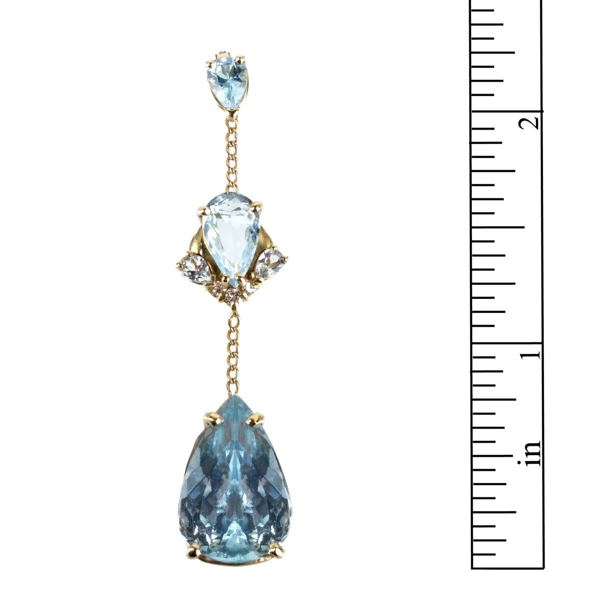 Aquamarine, Diamond and 14K Pendant