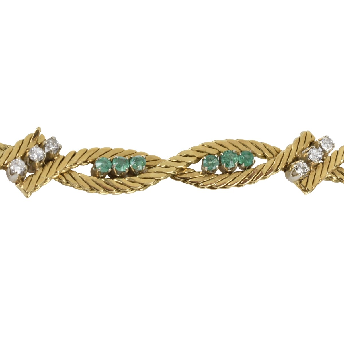 Diamond, Emerald and 18K Bracelet