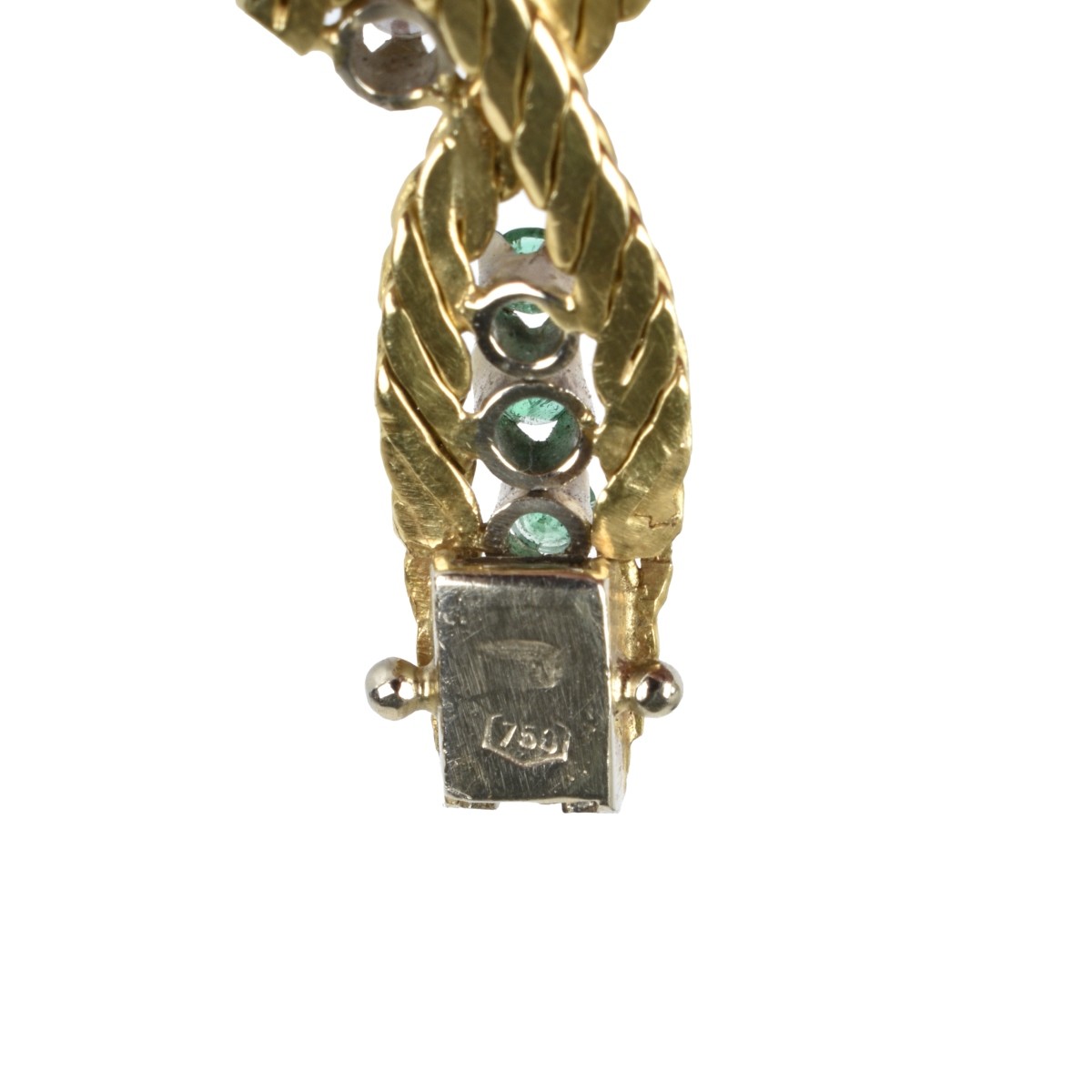 Diamond, Emerald and 18K Bracelet