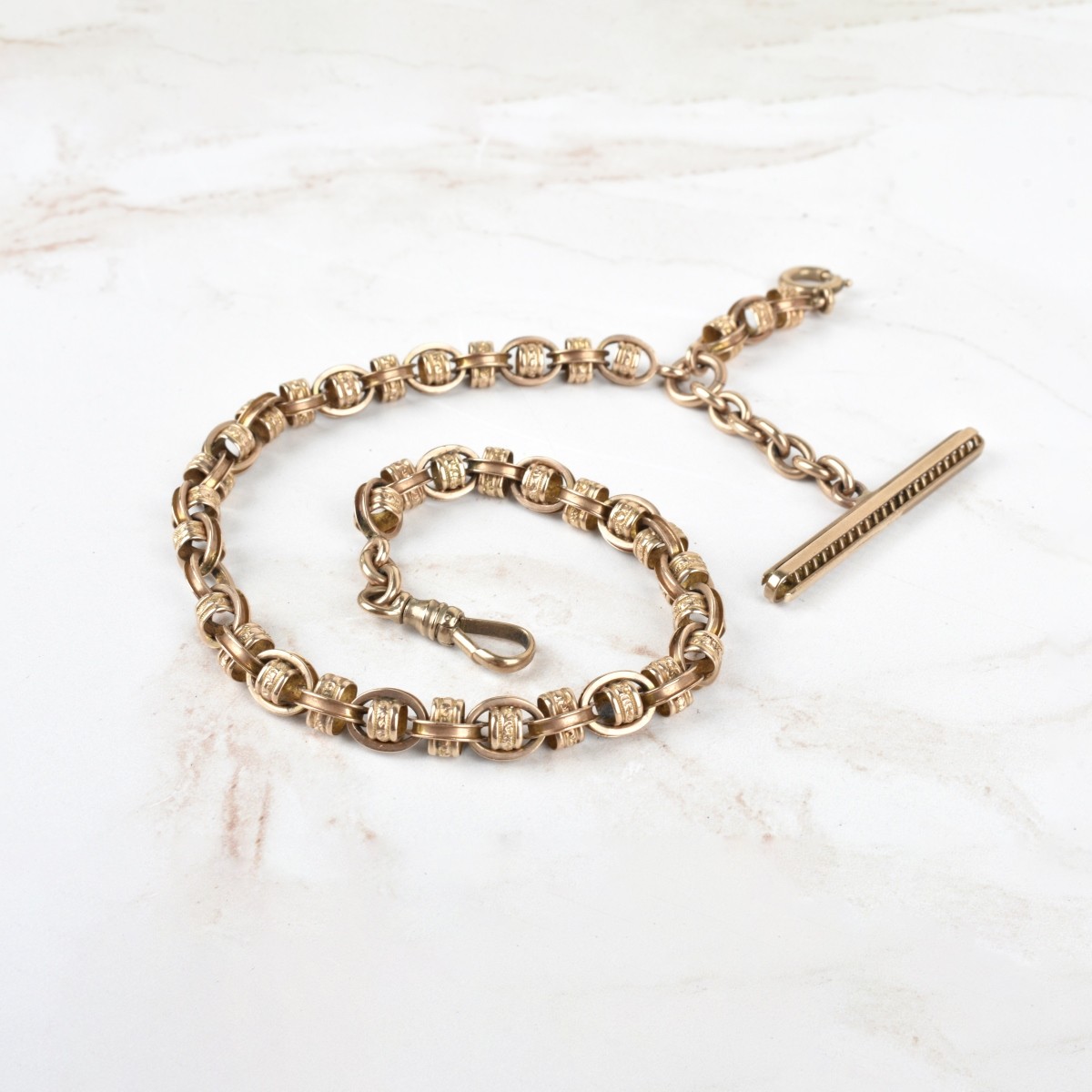 19th C English 12K Watch Chain