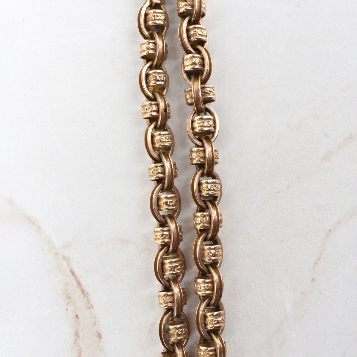 19th C English 12K Watch Chain