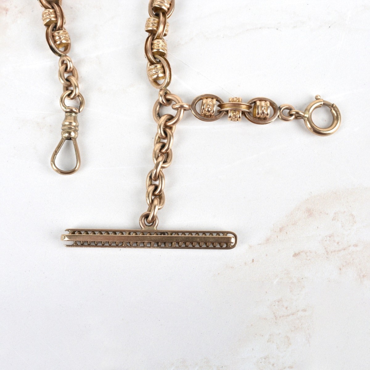 19th C English 12K Watch Chain