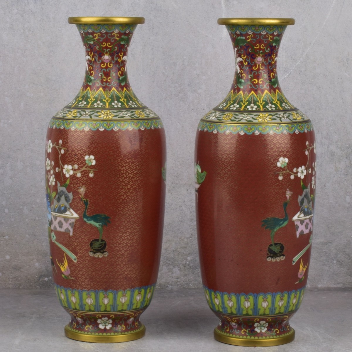 Chinese Cloisonne Enamel Vases