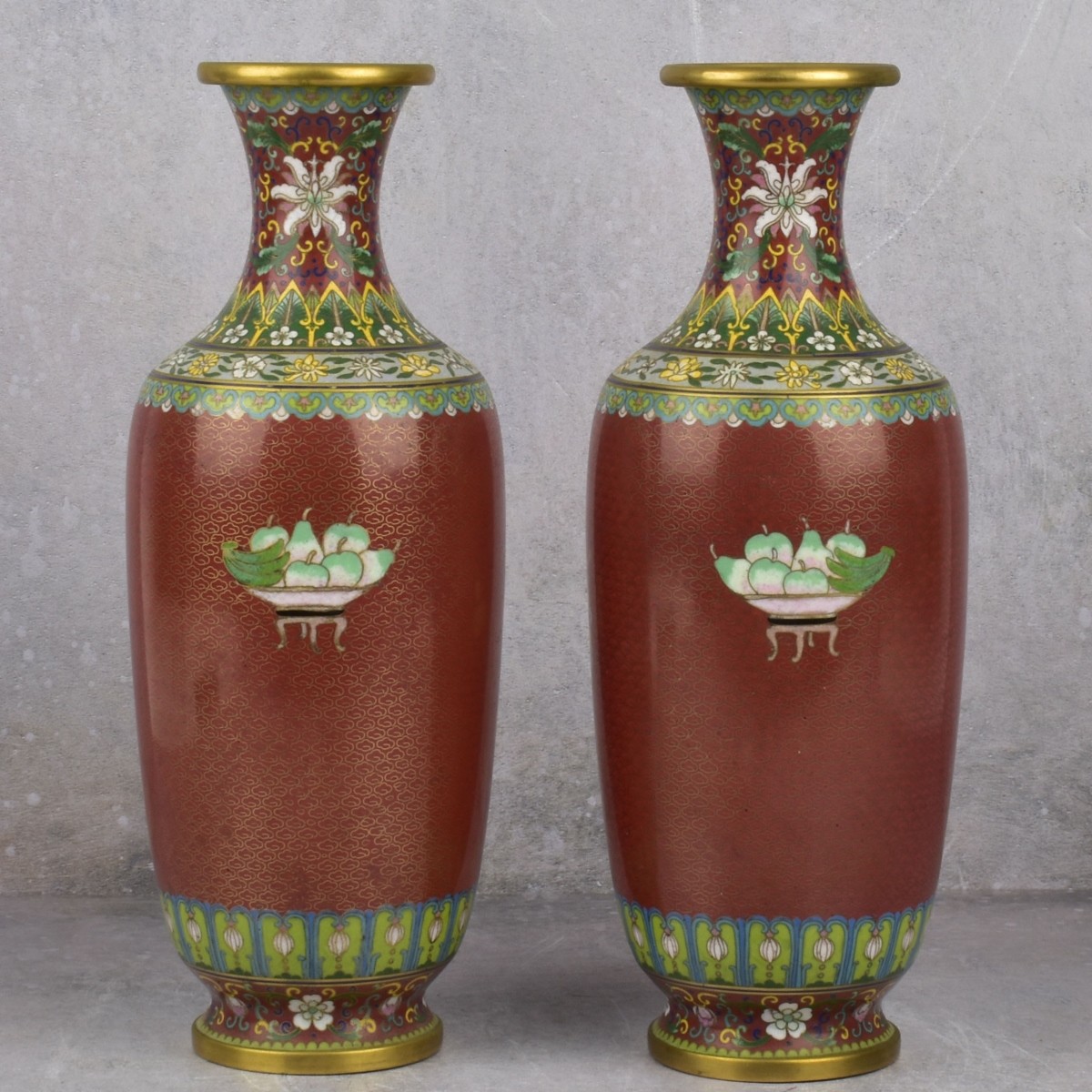 Chinese Cloisonne Enamel Vases