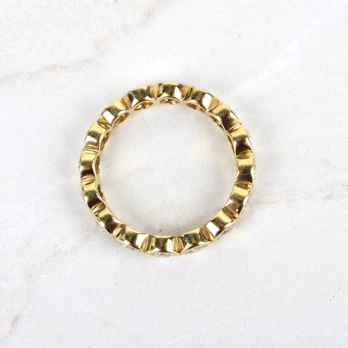 Diamond and 18K Eternity Band