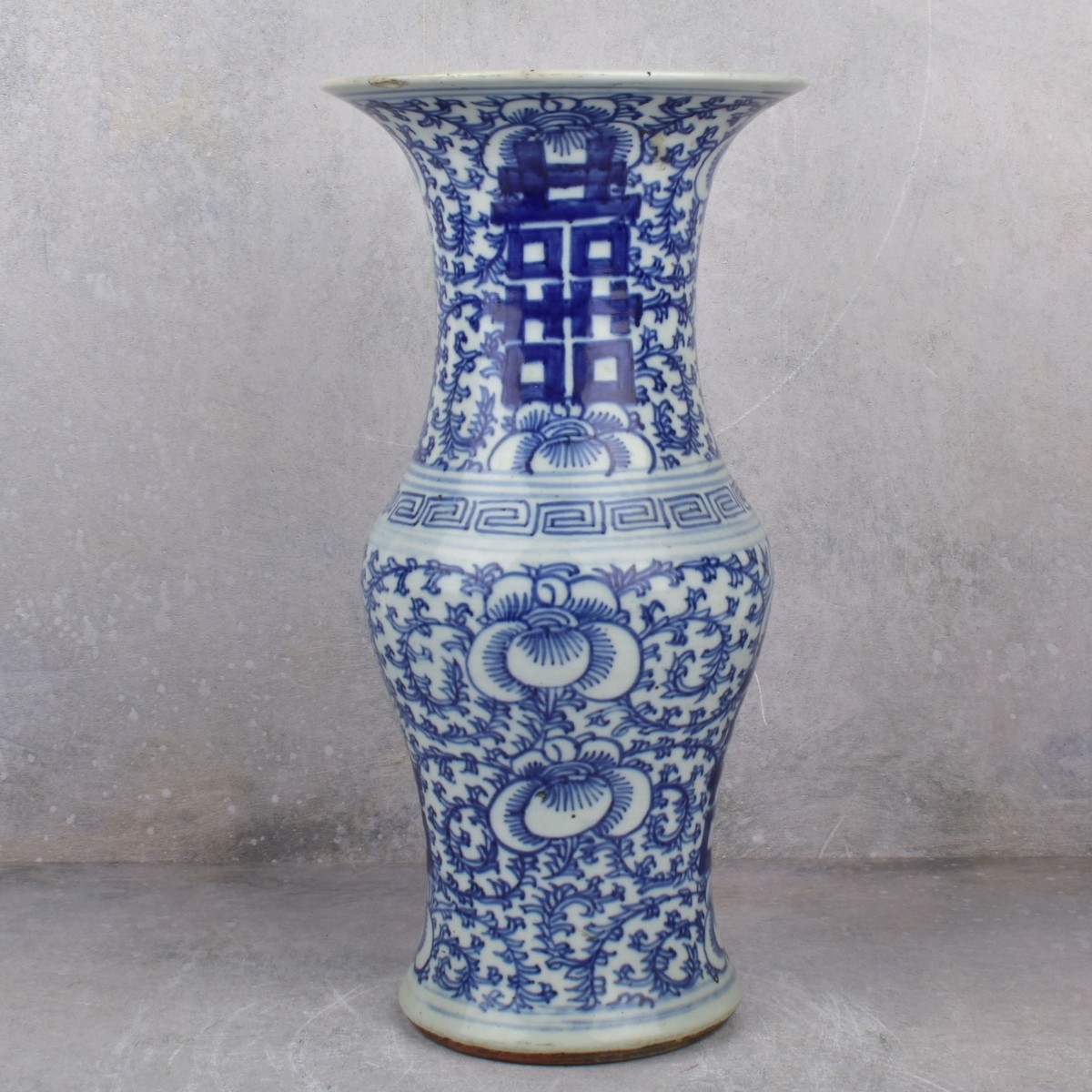 Vintage Chinese Blue and White Porcelain Vase