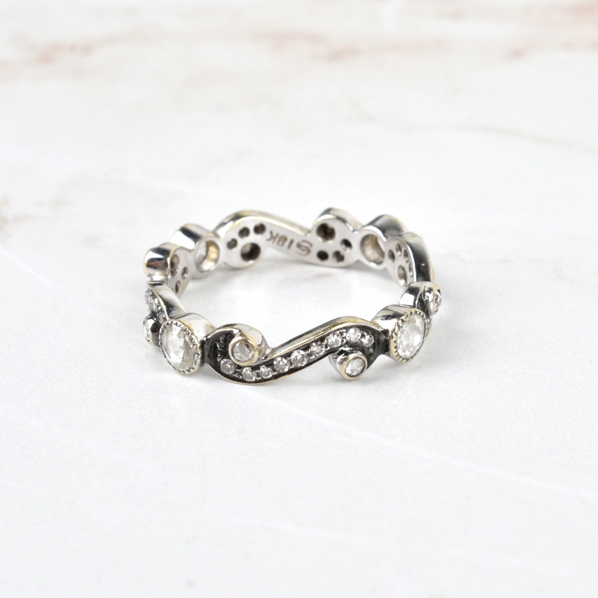 Diamond and 18K Eternity Band