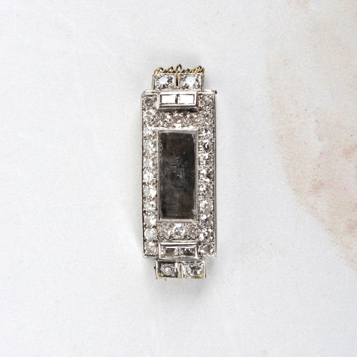 Art Deco Diamond and Platinum Watch Case