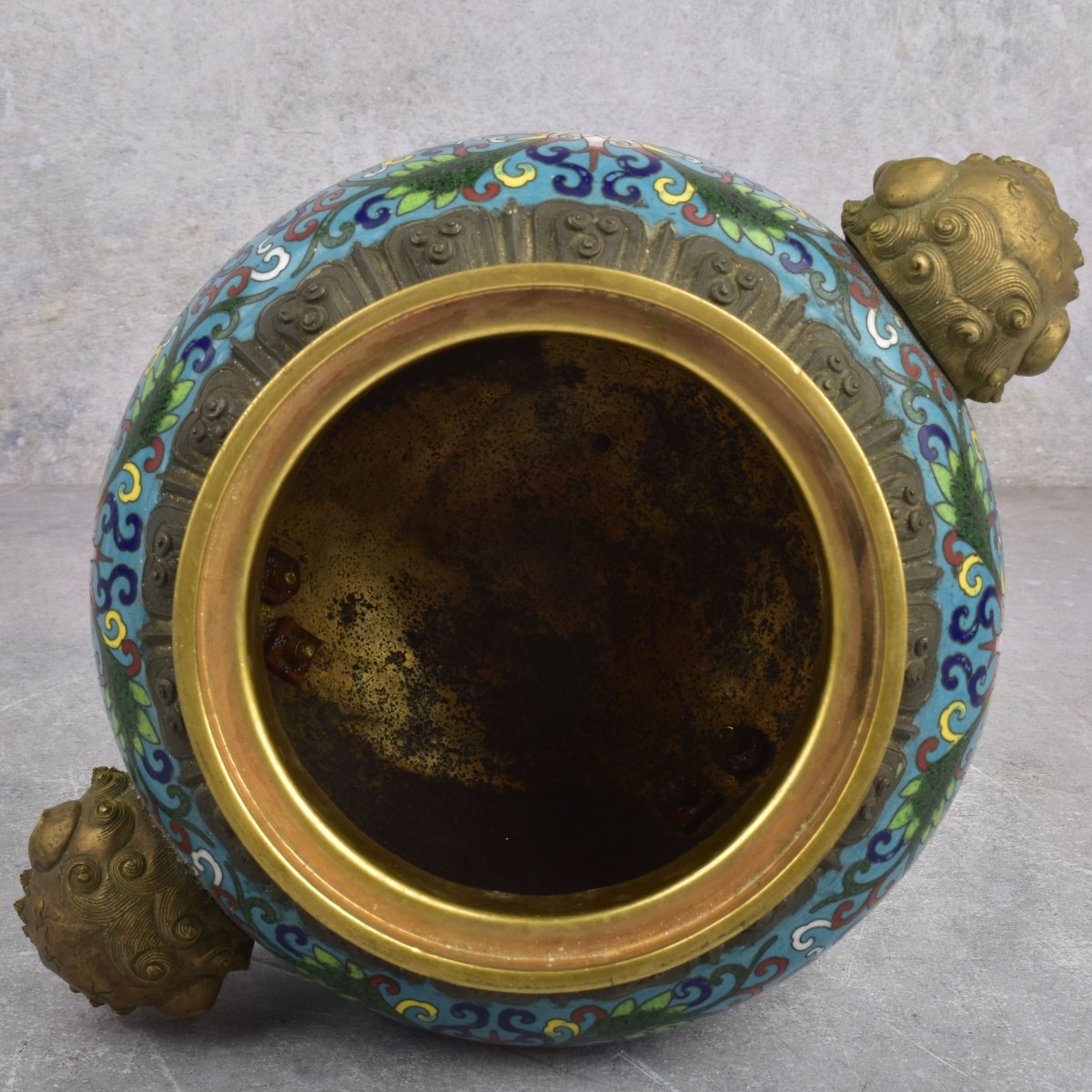 Chinese Cloisonne on Bronze Incense Burner