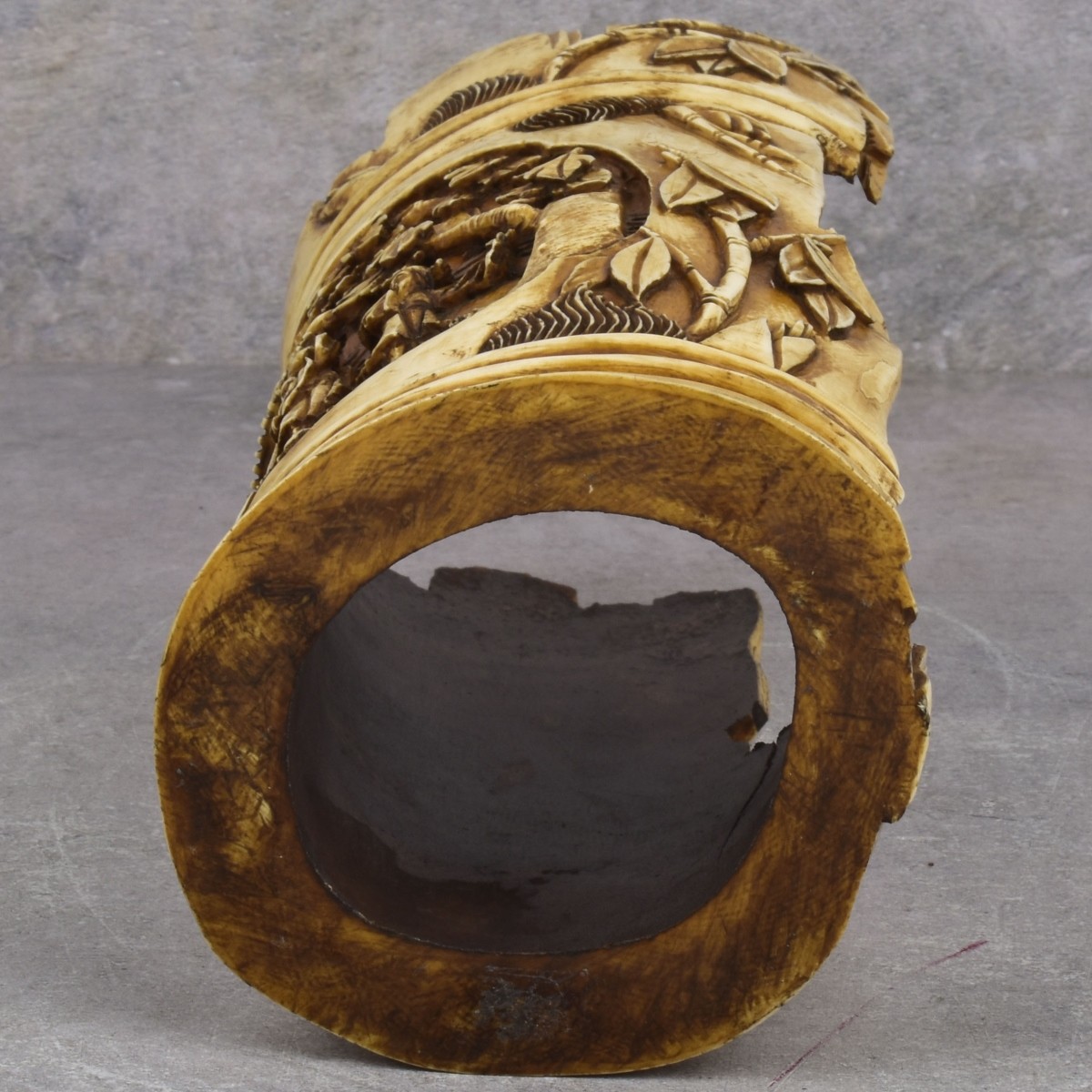 Antique Carved Chinese Tea Stained Tube