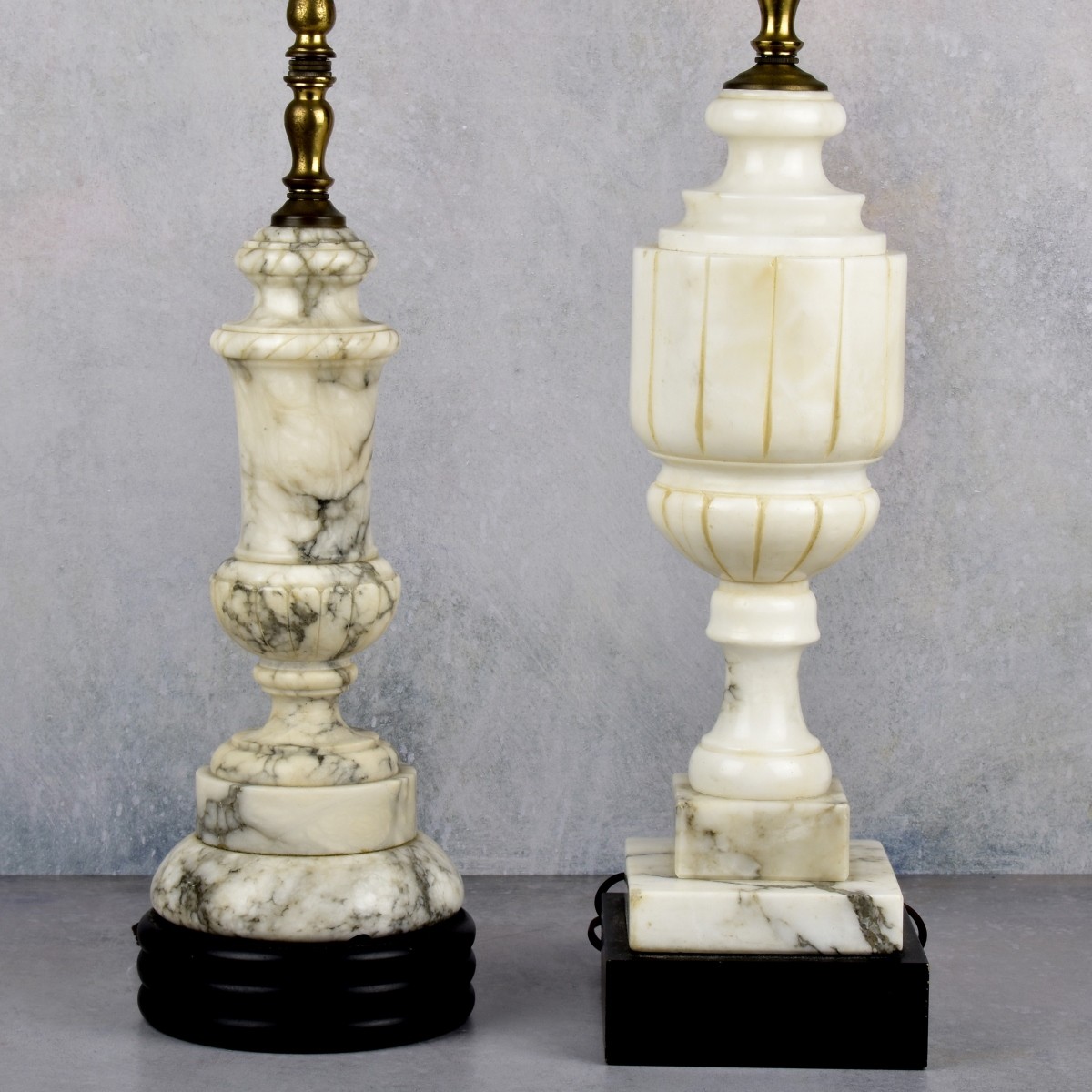 Vintage Carrera Marble Table Lamps