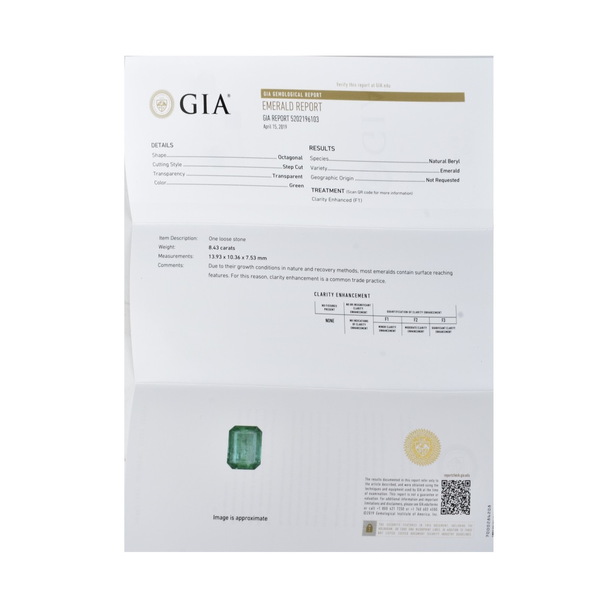 GIA 8.43ct Colombian Emerald