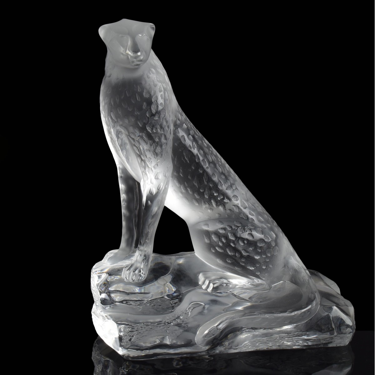Lalique France Crystal "Tancrede" Cheetah Figure