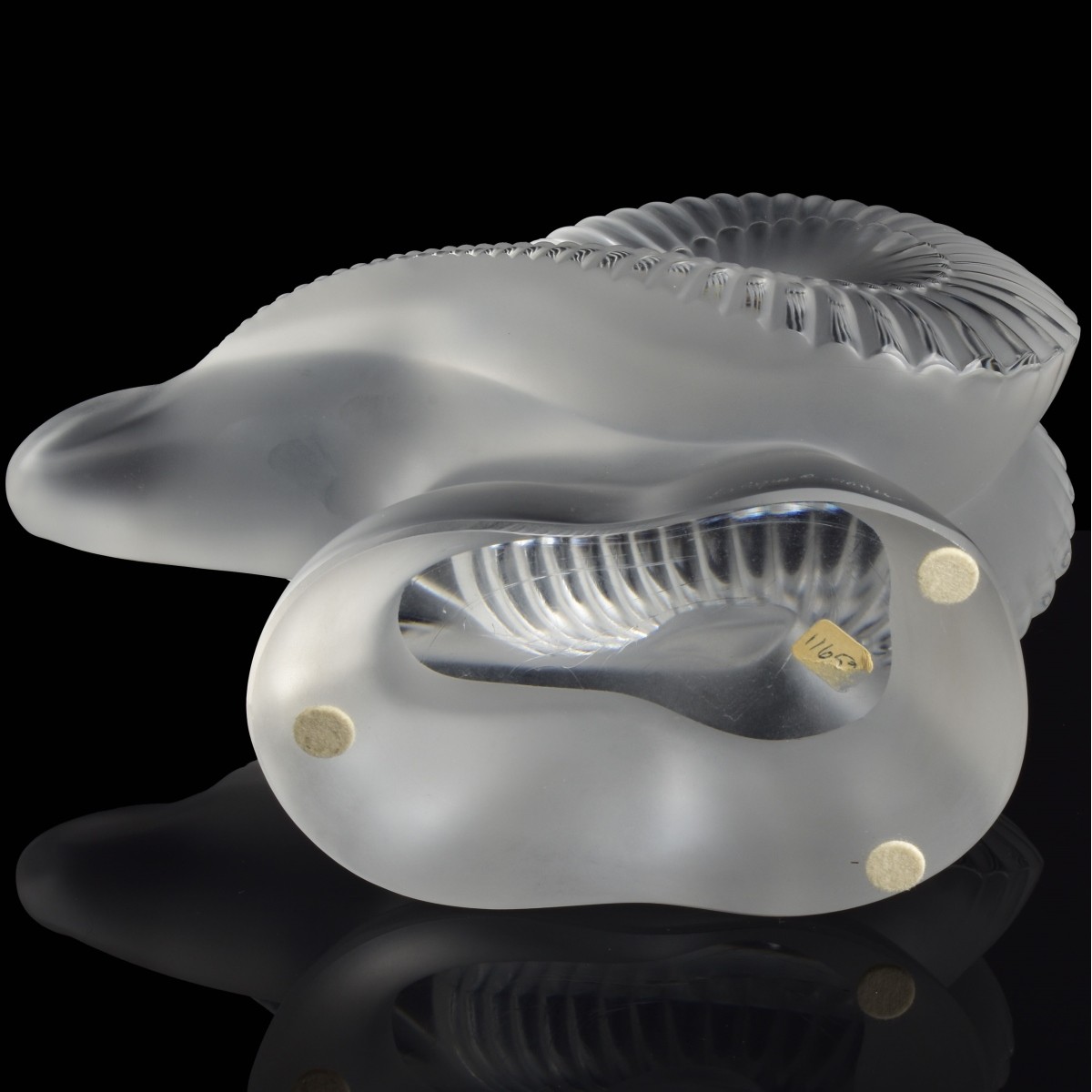 Lalique France Crystal Rams Head Figurine