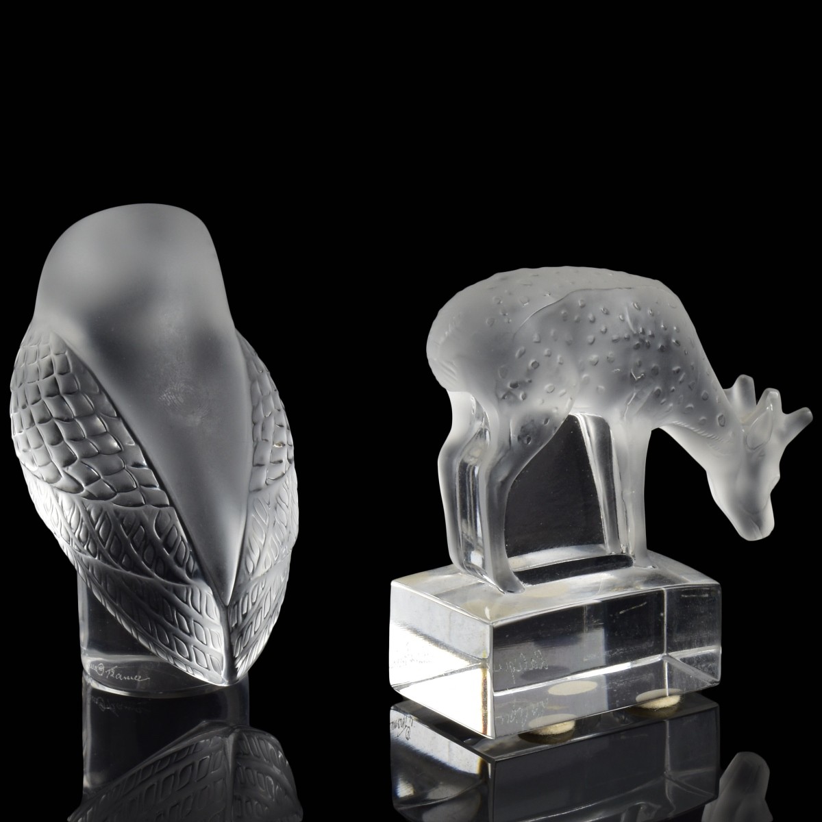 Lalique French Crystal Figural Paperweights