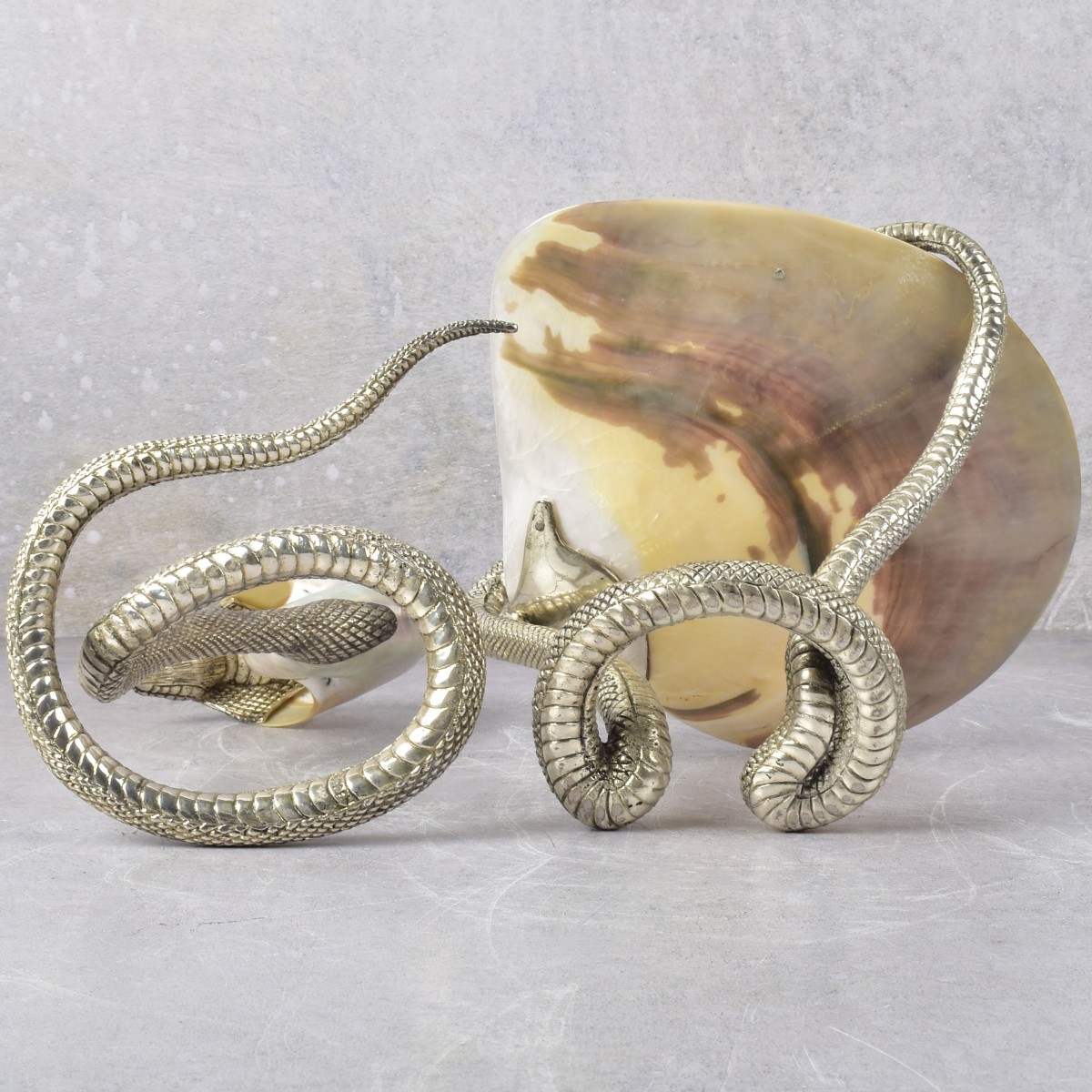 Vintage Arden Silver Plate Snake Sculptures