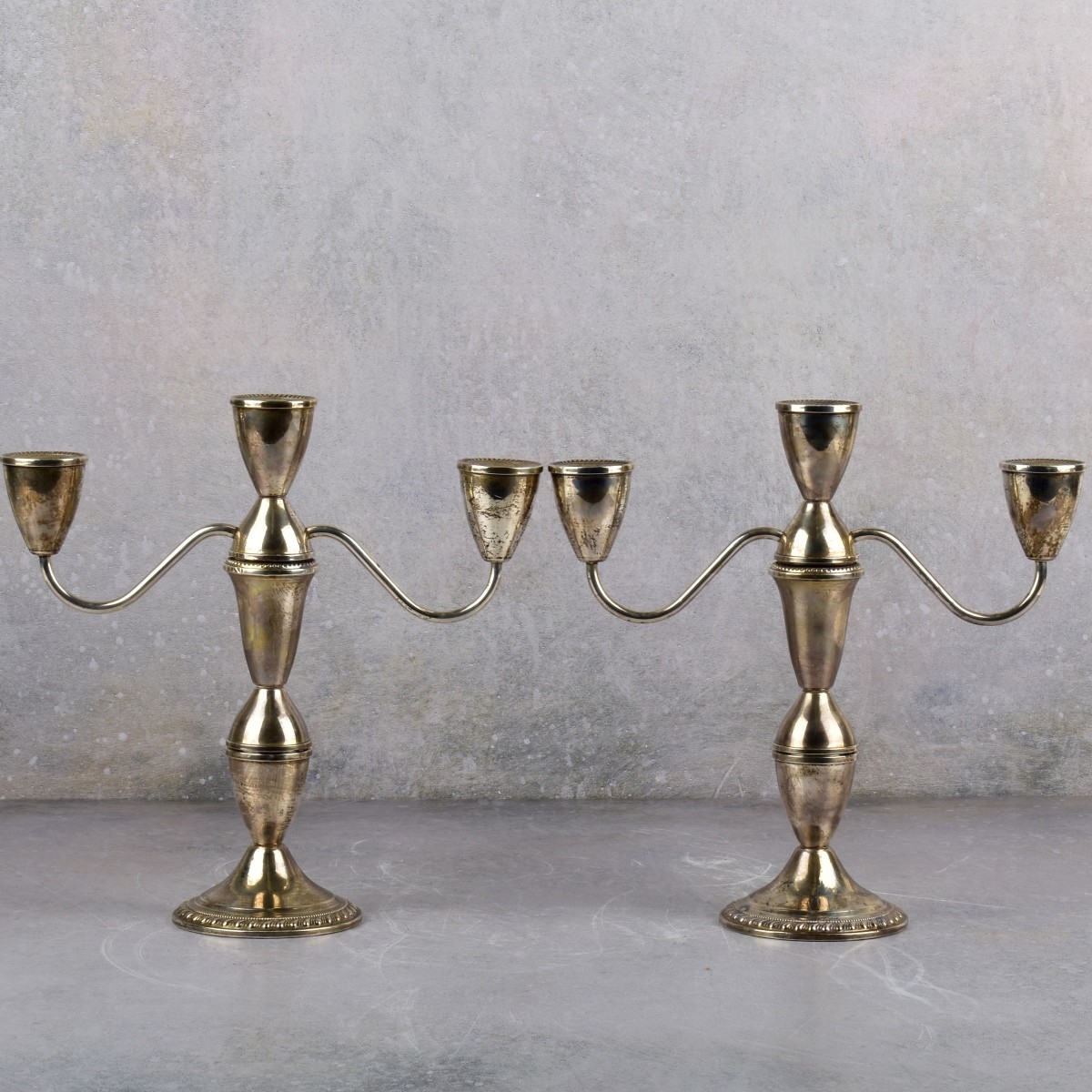 Pair Duchin Sterling Silver Weighted Candelabra