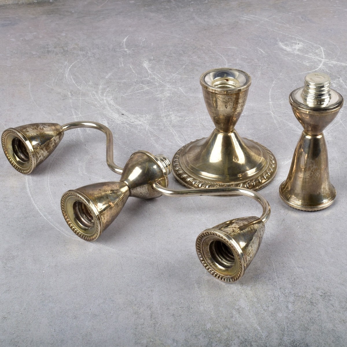 Pair Duchin Sterling Silver Weighted Candelabra