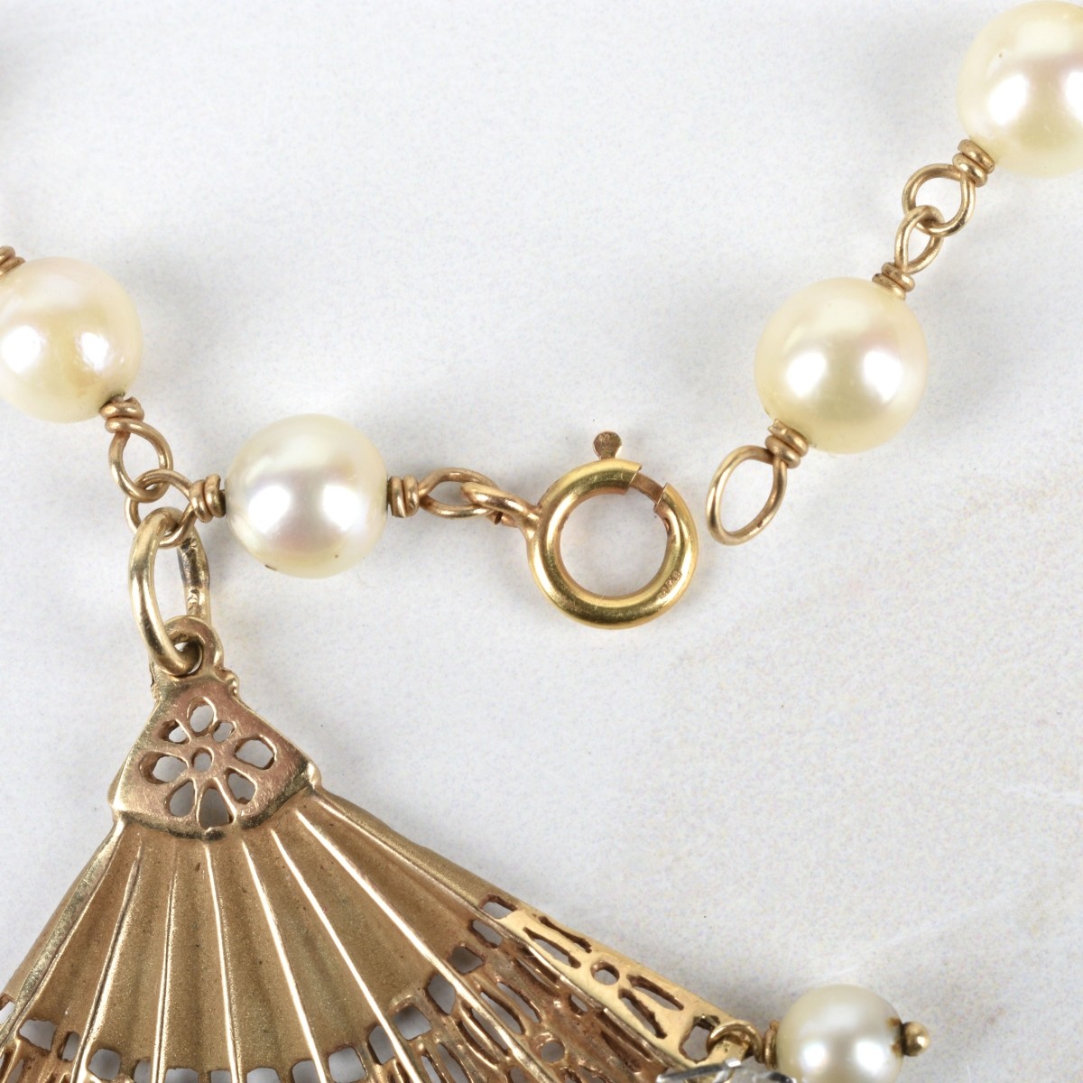 Pearl and 14K Necklace and Bracelet