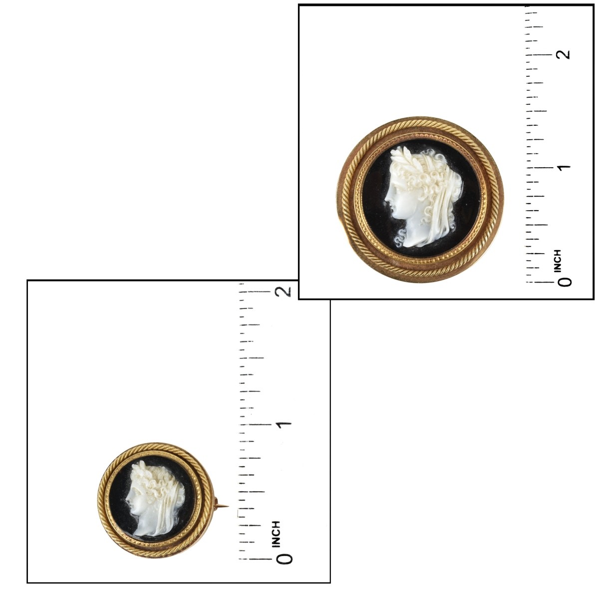 Onyx and 14K Pendant / Pins