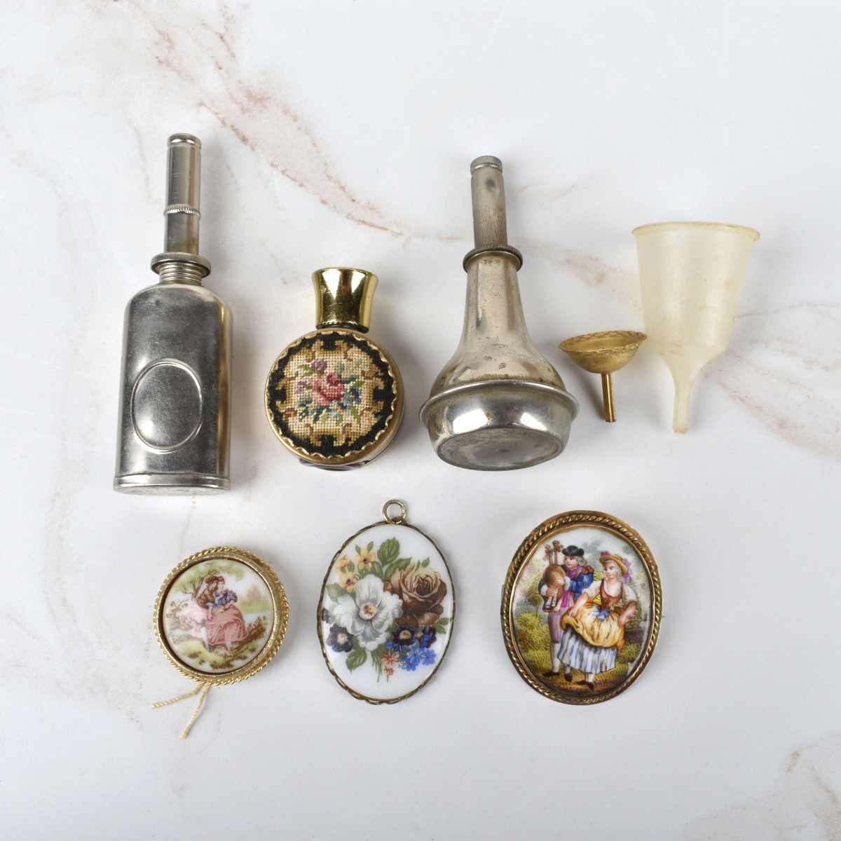 Perfume Bottles and Pins