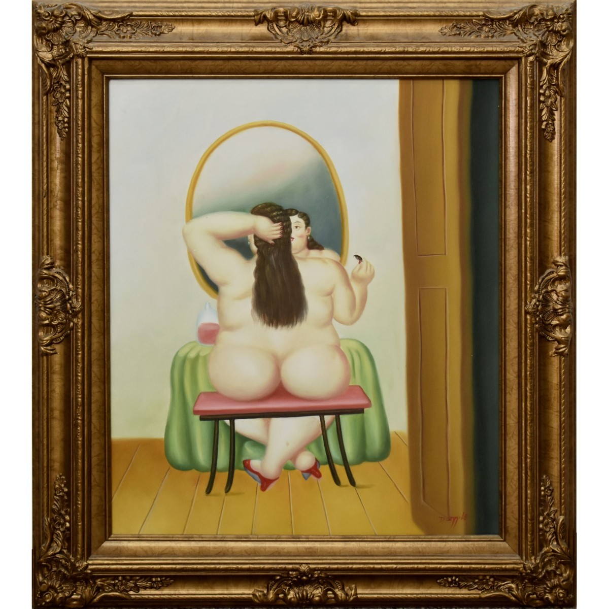 D. Zepple Oil on Canvas in Style of Botero