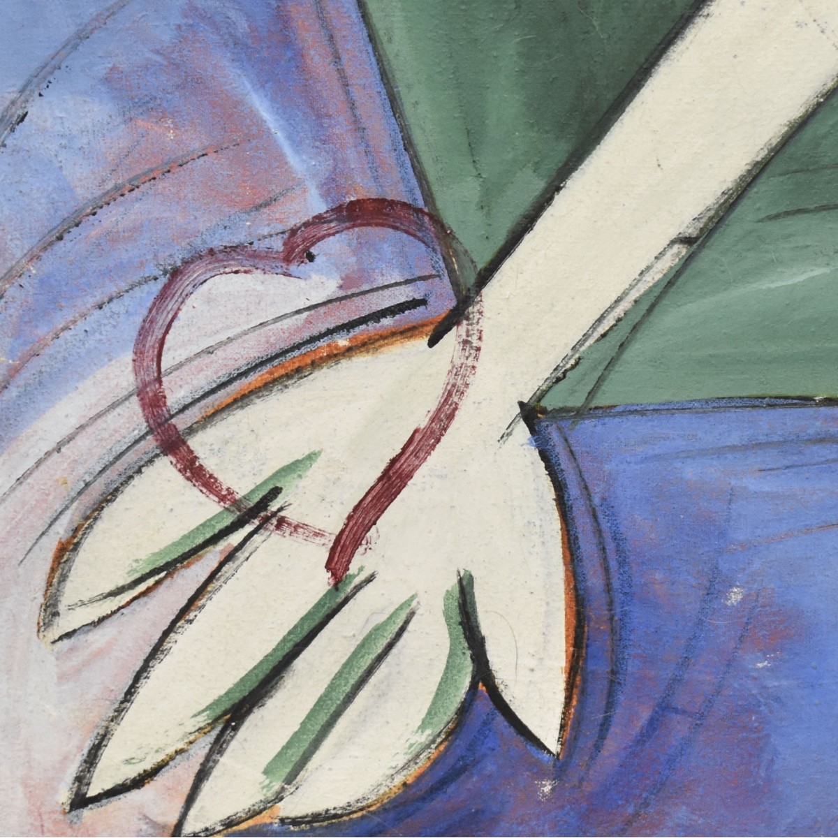 Abstract Figural Oil on Canvas Painting