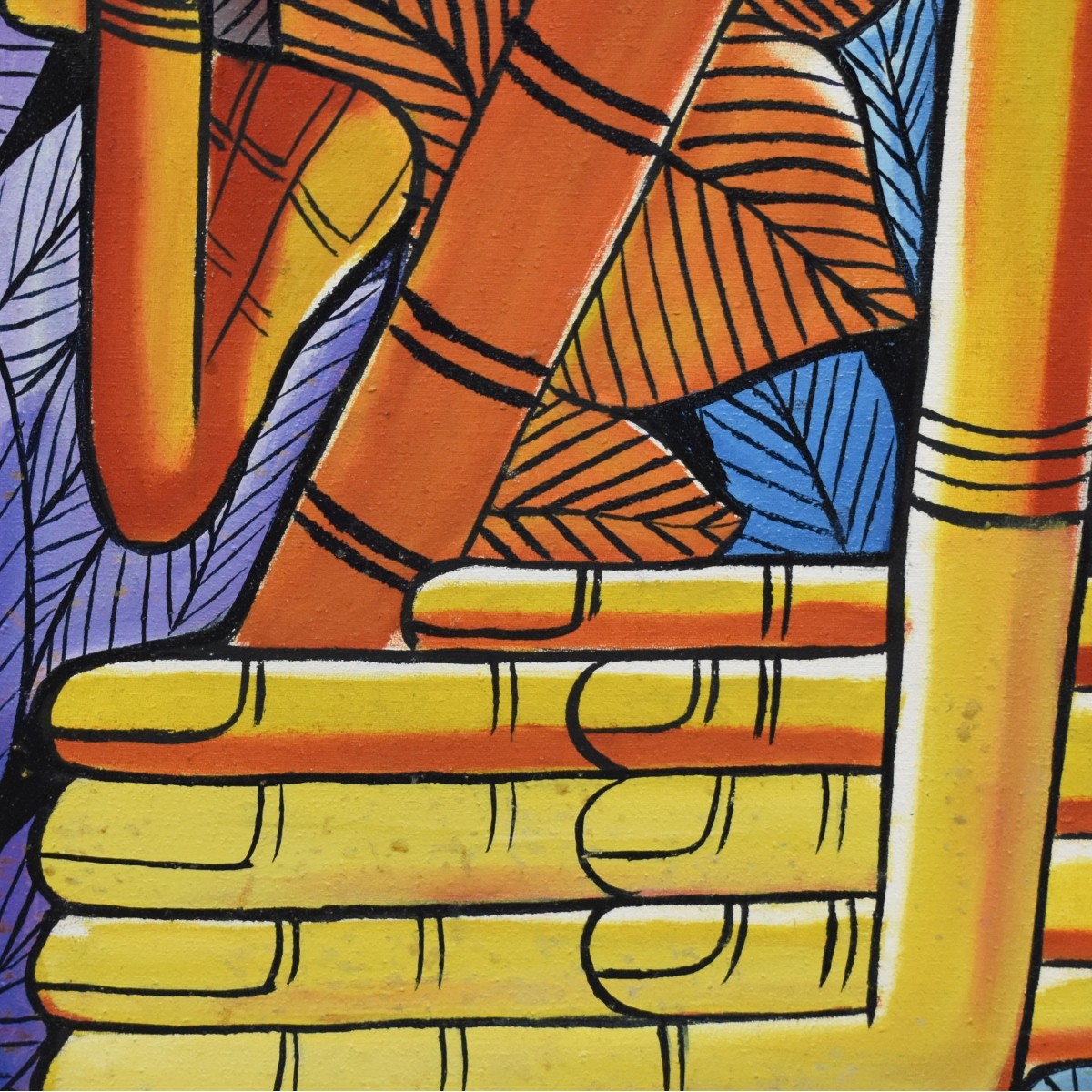 Abstract Figural Oil on Canvas Painting