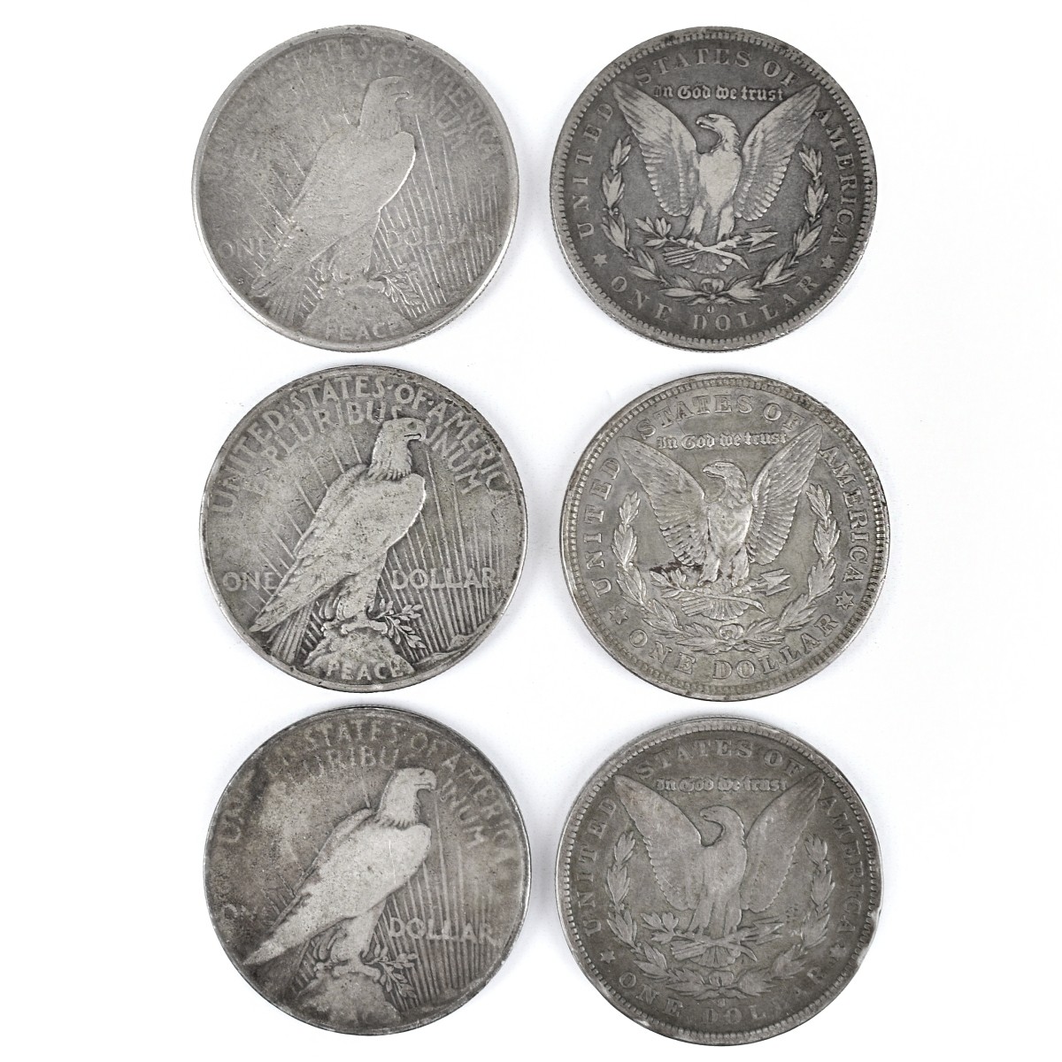 US Peace and Morgan Silver Dollar Coins