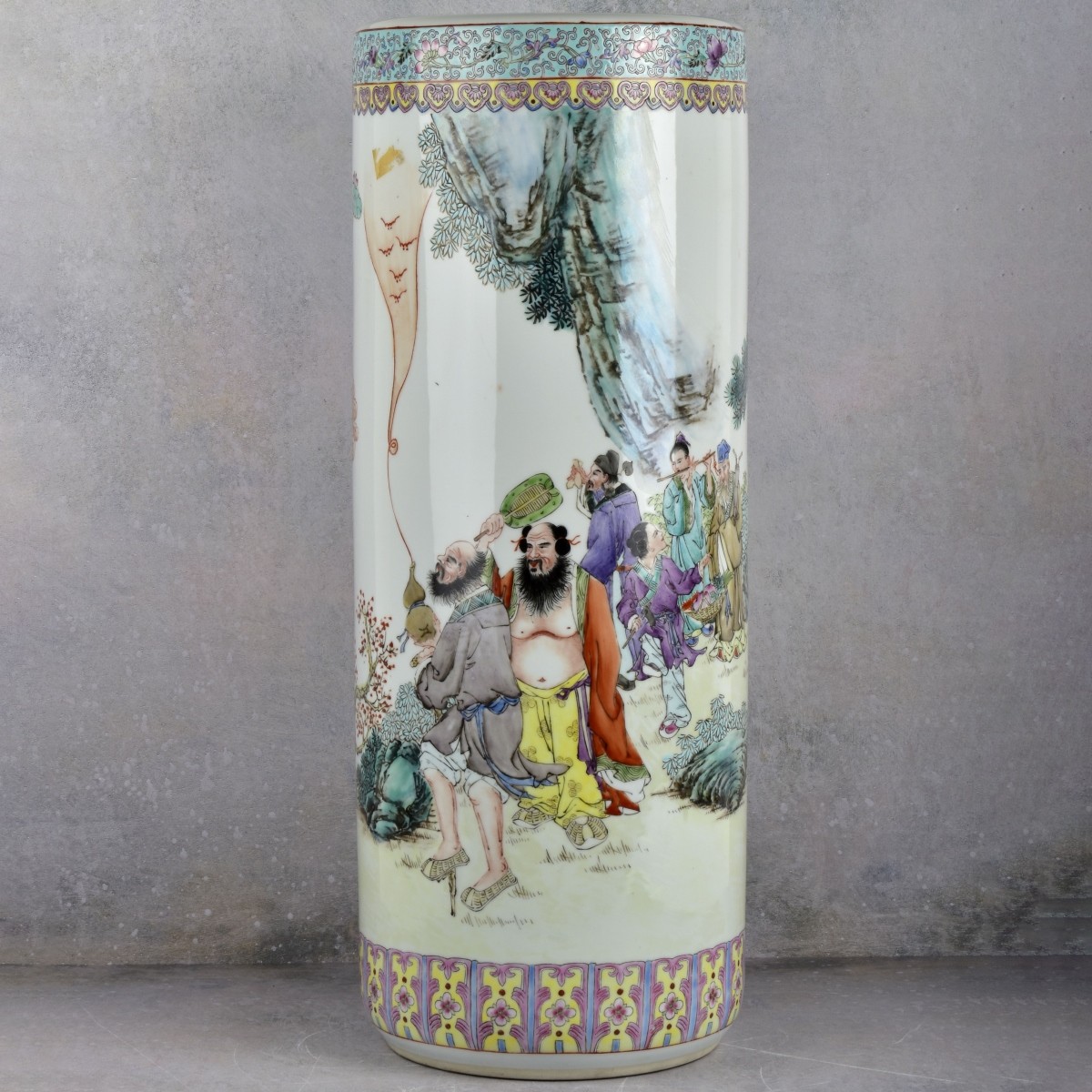 Chinese Famille Rose Porcelain Umbrella Stand